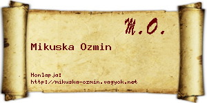 Mikuska Ozmin névjegykártya